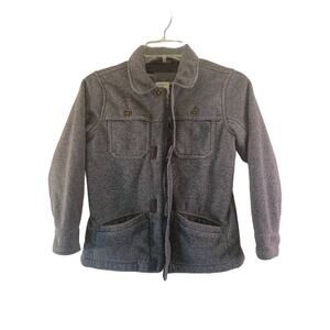 LANDS' END Boy’s Gray Fleece Zip Up Jacket / Size: Large 7